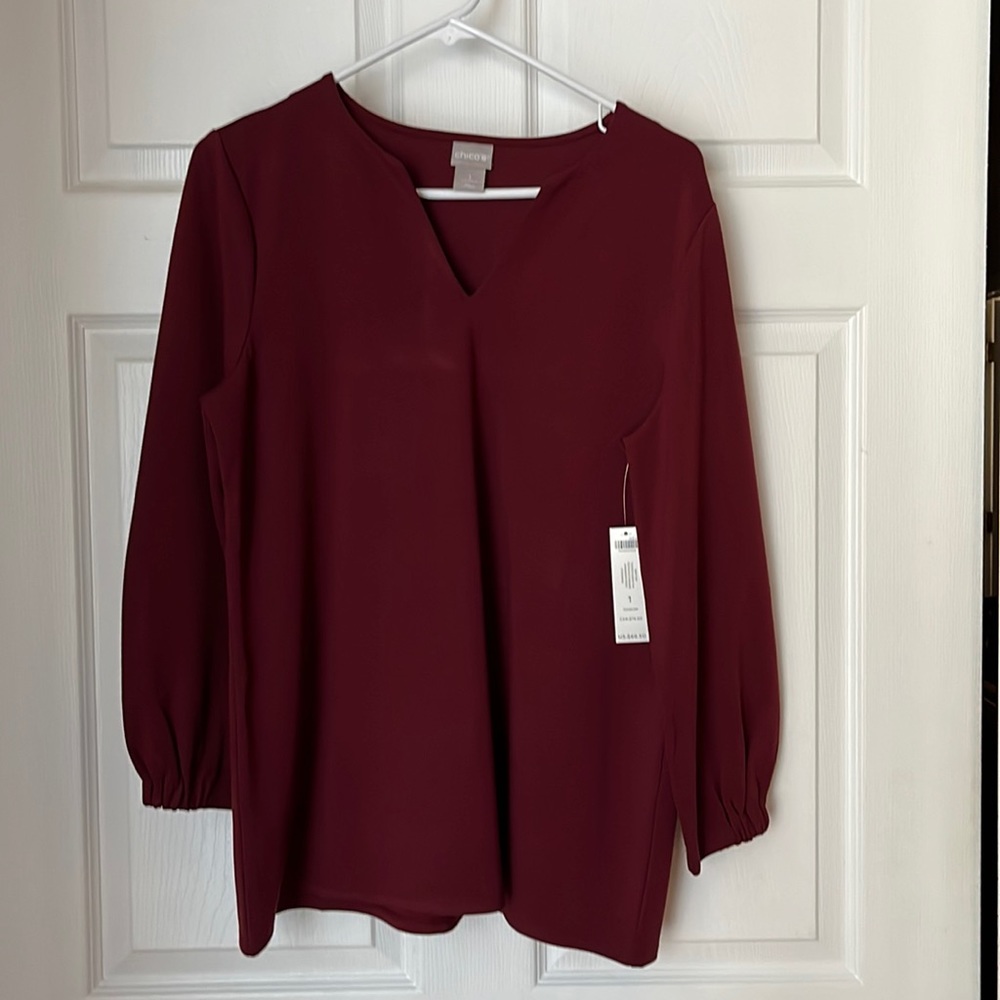 New cranberry tunic top from  Chico’s. Pair with black pants for a classy look!